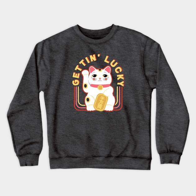 Gettin' Lucky - Lucky Cat Crewneck Sweatshirt by Perpetual Brunch